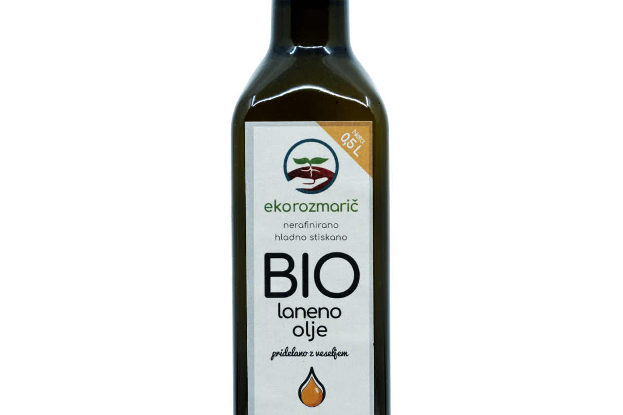 Bio hladno stiskano laneno olje 0.5 L