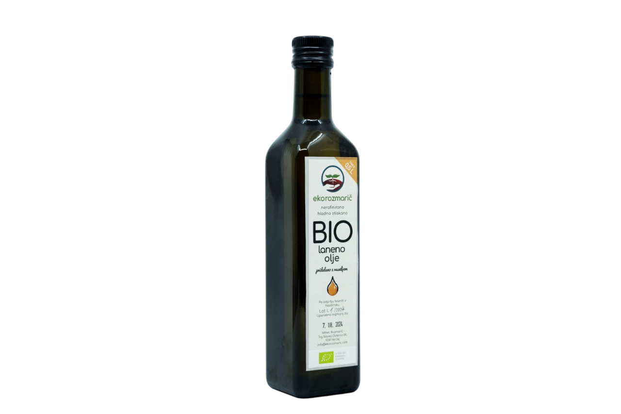 Bio hladno stiskano laneno olje 0.5 L