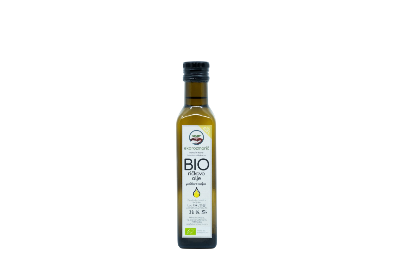 Bio hladno stiskano ričkovo olje 0.25 L